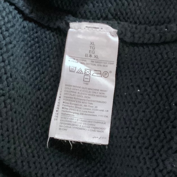 Banana Republic Black Sweater Sleeveless Cable Knit Cotton Tank Size XL - Picture 7 of 8